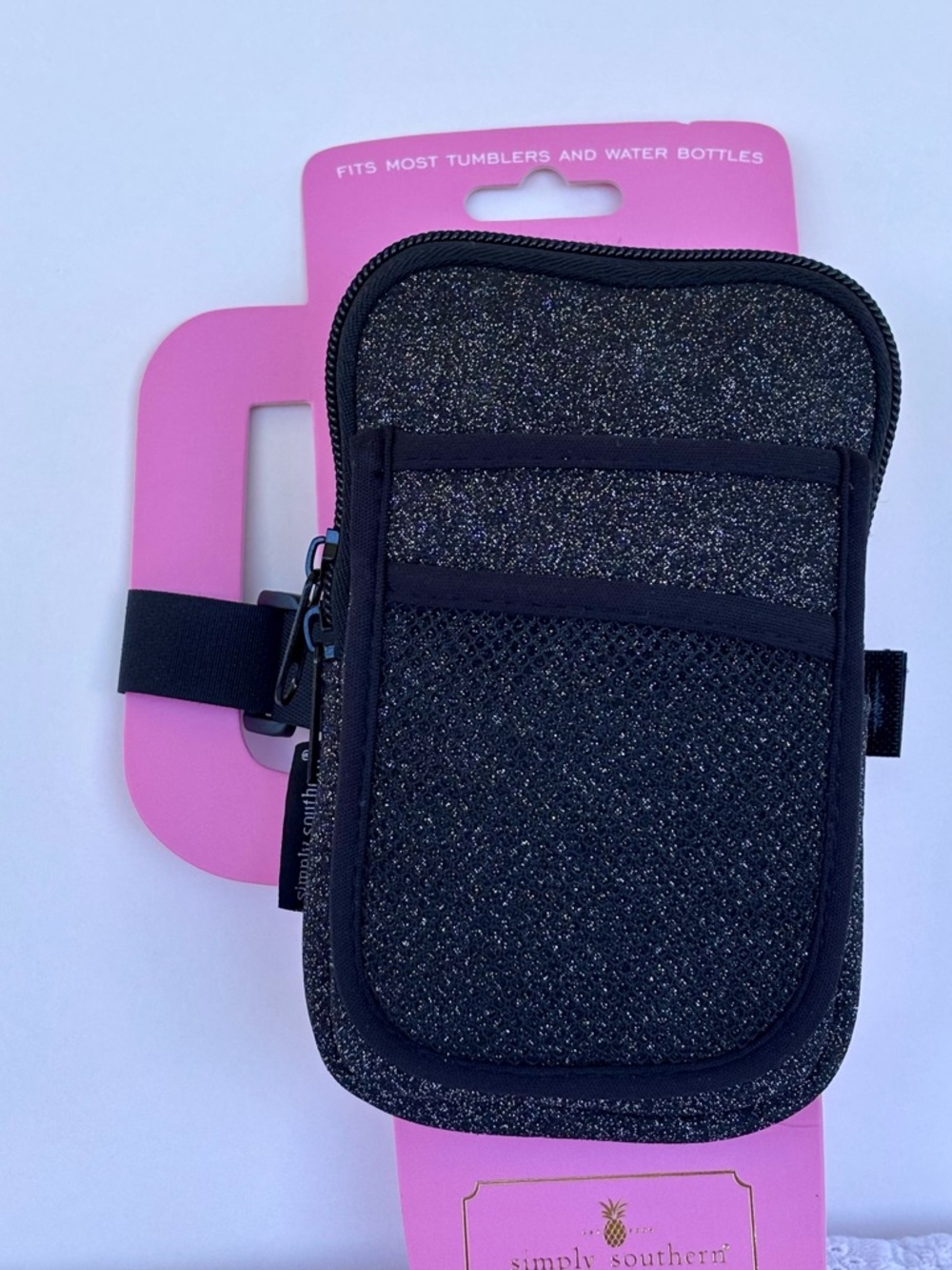 Simply Southern Mini Crossbody Bag Black Glitter with Pink Accent - Picture 17 of 17